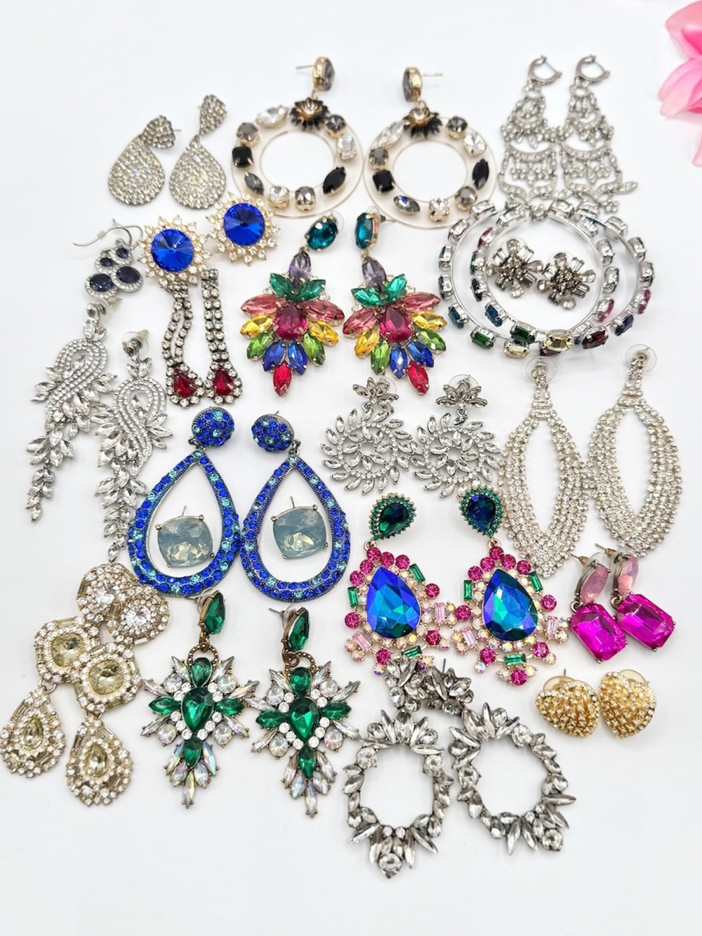 Sparkly Earring Lot Bling Icy Holiday Party Regency Princess Formal Gala Awards